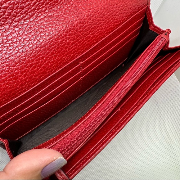 Gucci GG Marmont Continental long wallet in hibiscus on unbranded chain - Picture 14 of 16